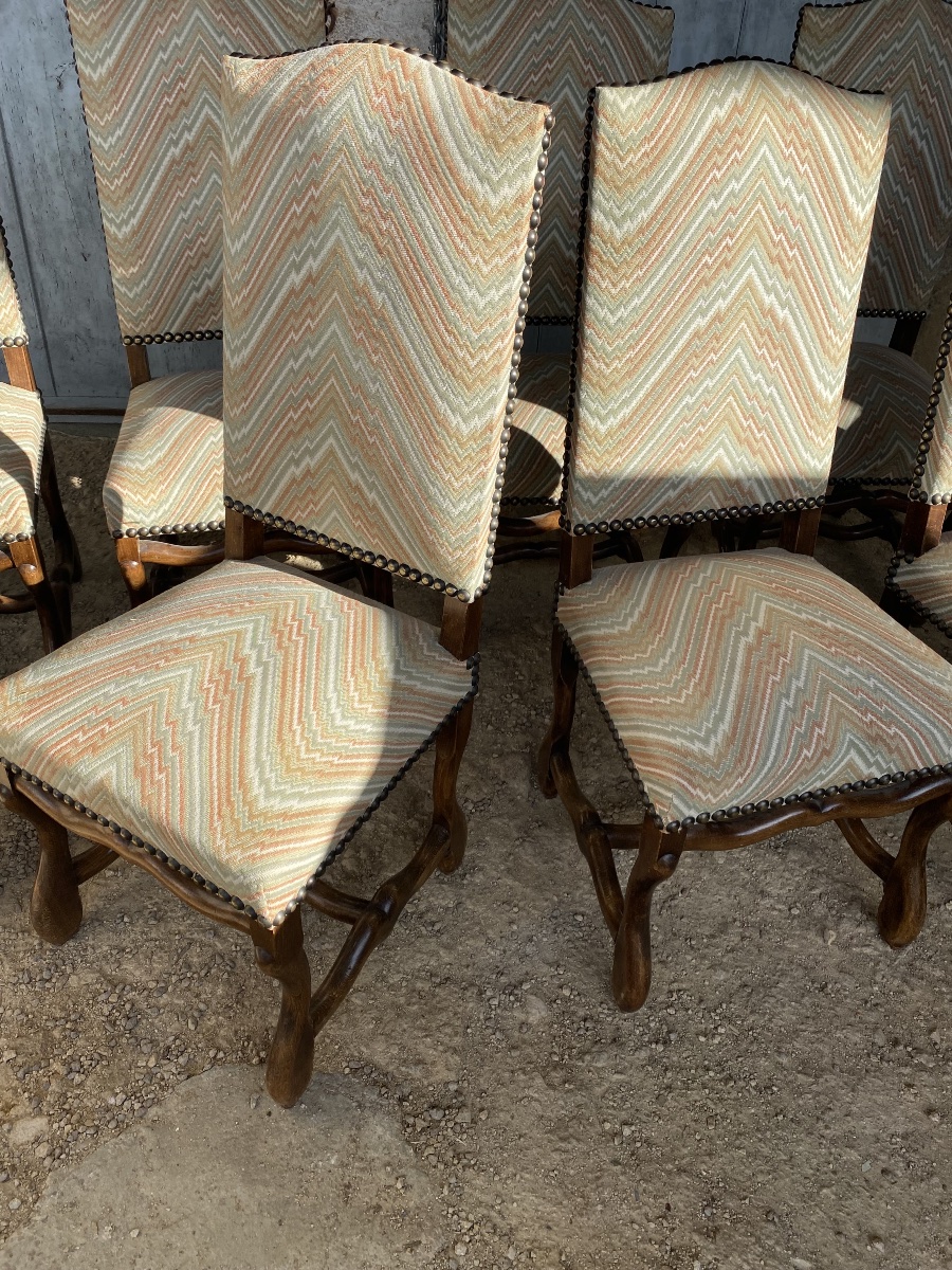 Set Of 8 Louis XIII-style Chairs -photo-4