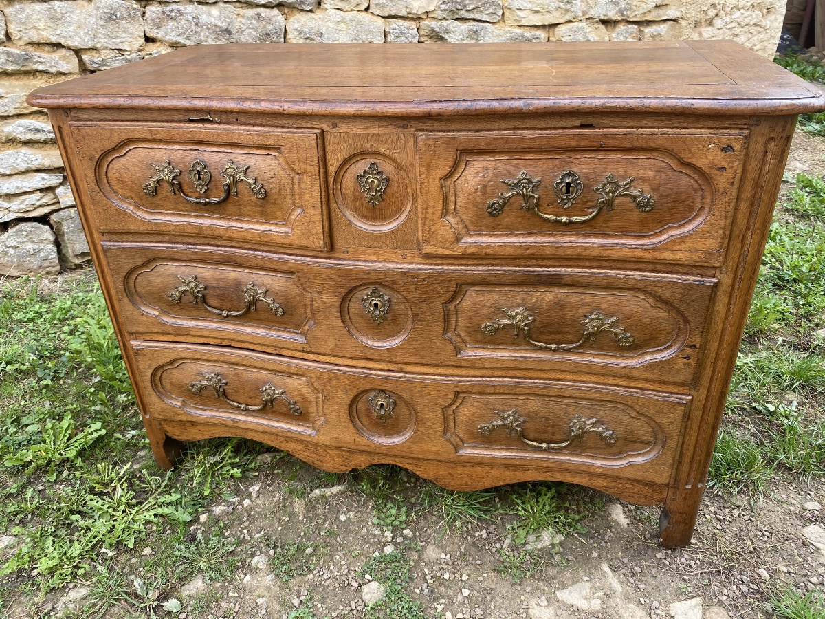 Commode Louis XIV en chêne clair -photo-2