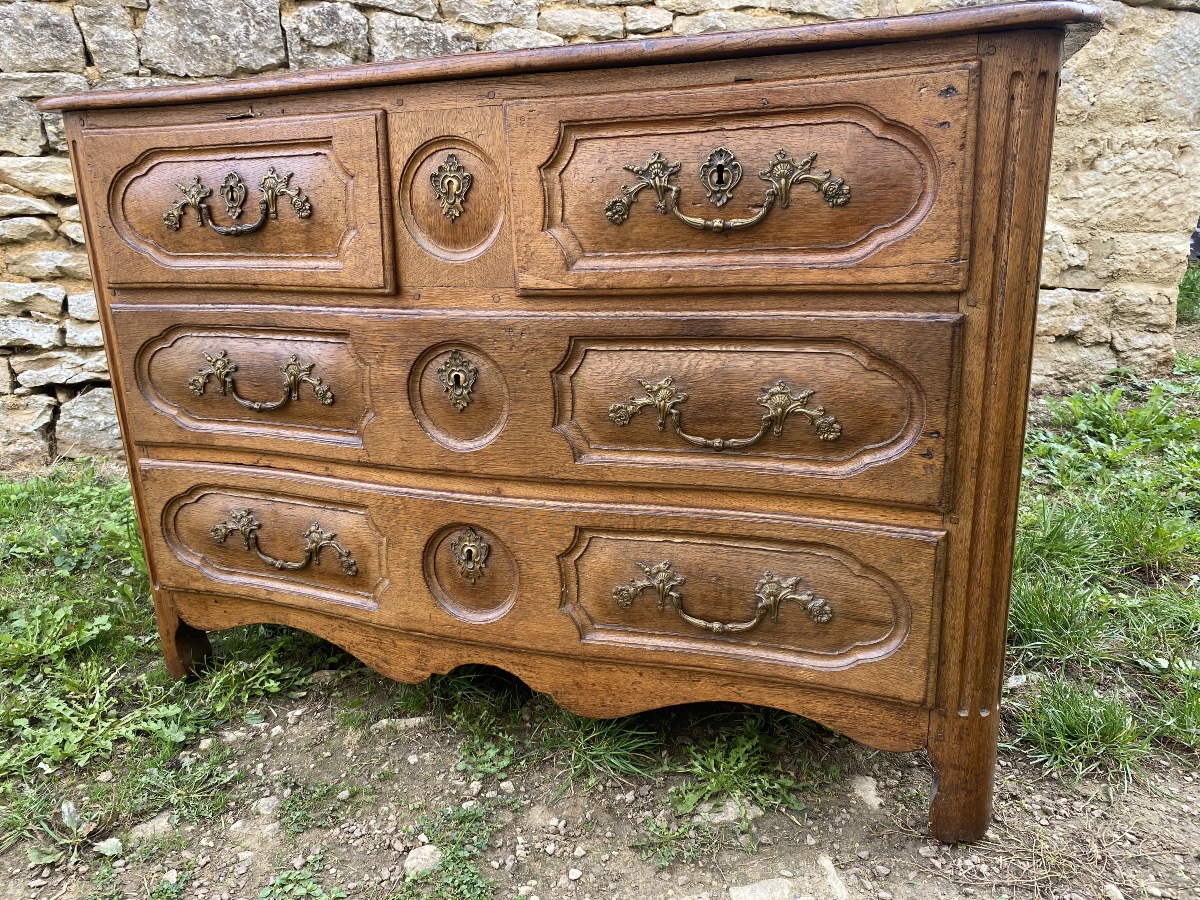 Commode Louis XIV en chêne clair -photo-3