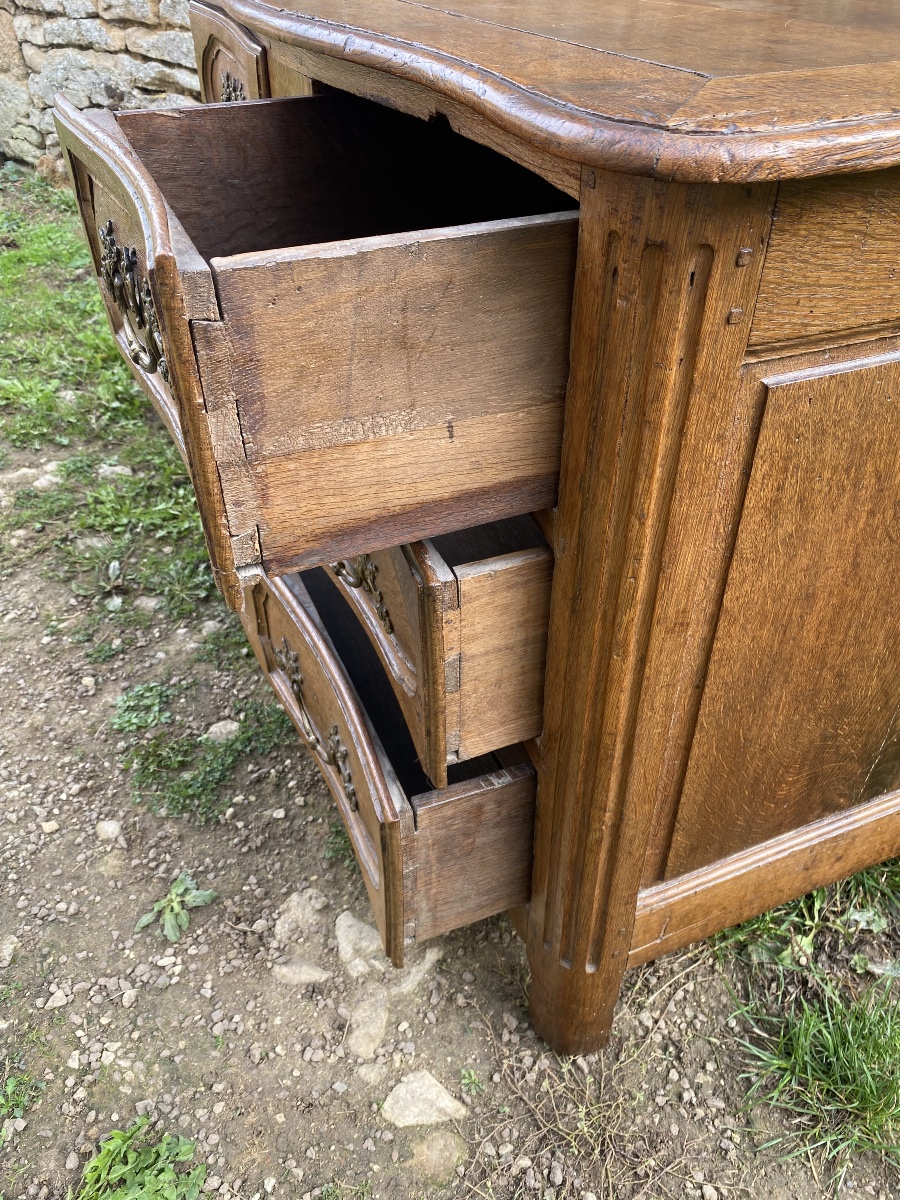 Commode Louis XIV en chêne clair -photo-2