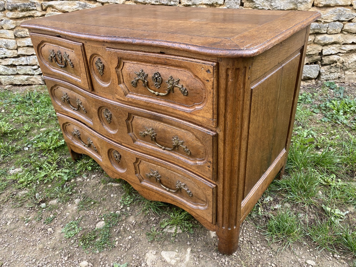 Commode Louis XIV en chêne clair -photo-3