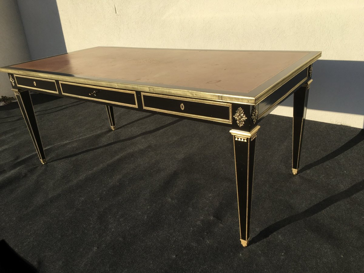Bureau Style Louis XVI Laqué Noir Modèle Maison Jansen -photo-2