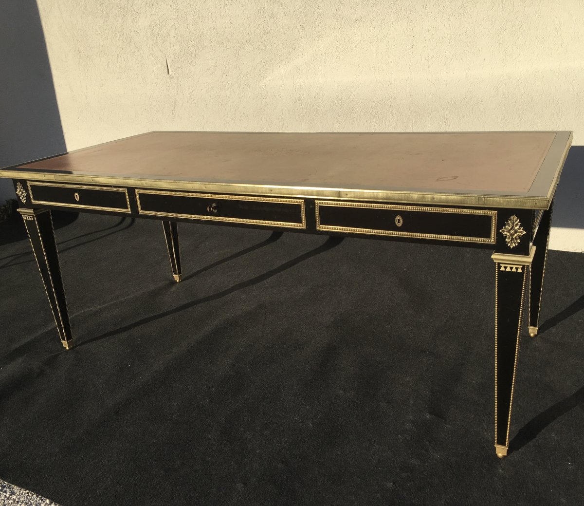 Bureau Style Louis XVI Laqué Noir Modèle Maison Jansen -photo-1