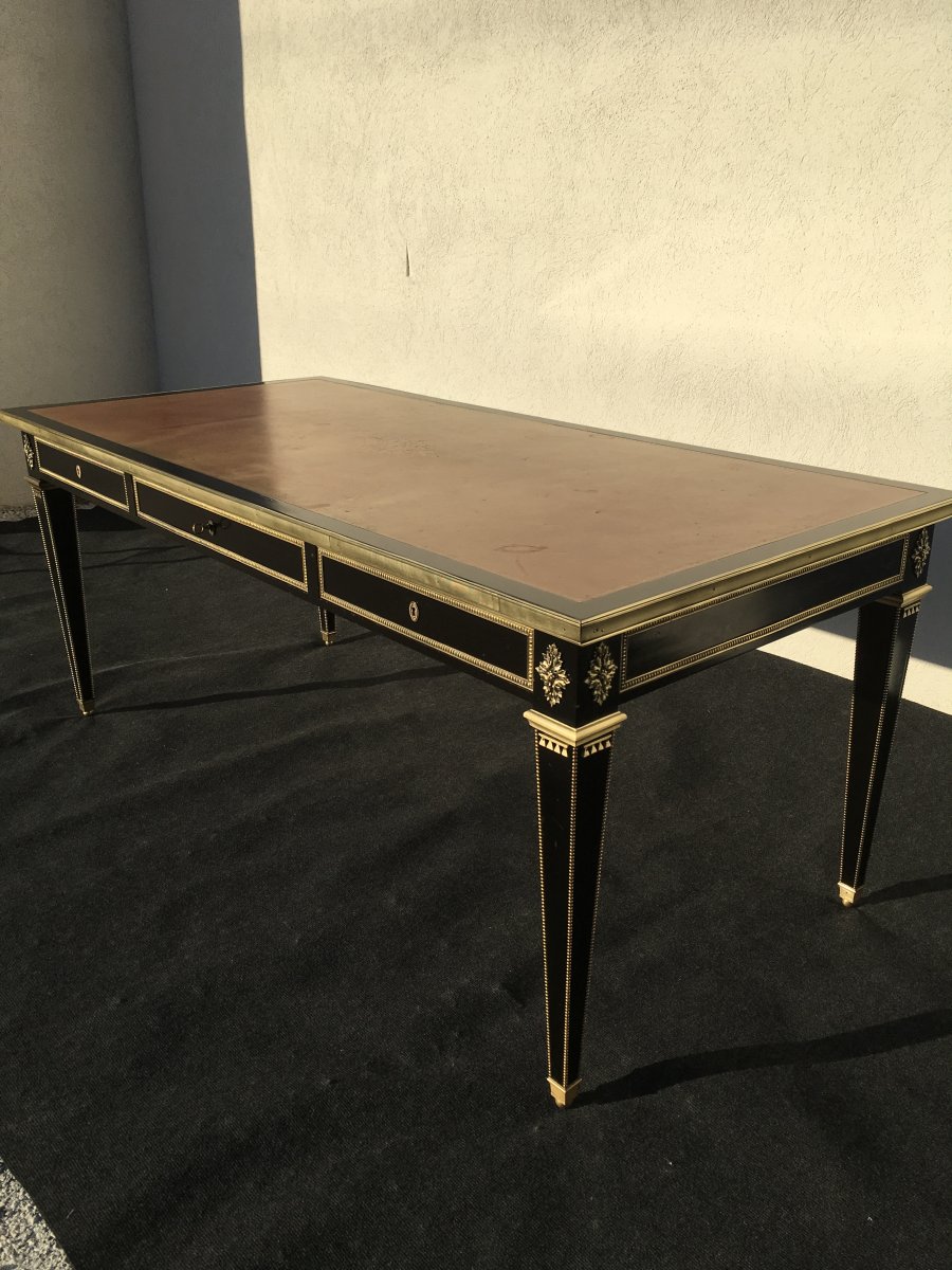 Bureau Style Louis XVI Laqué Noir Modèle Maison Jansen -photo-2
