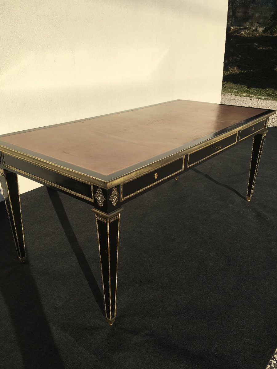 Bureau Style Louis XVI Laqué Noir Modèle Maison Jansen -photo-3