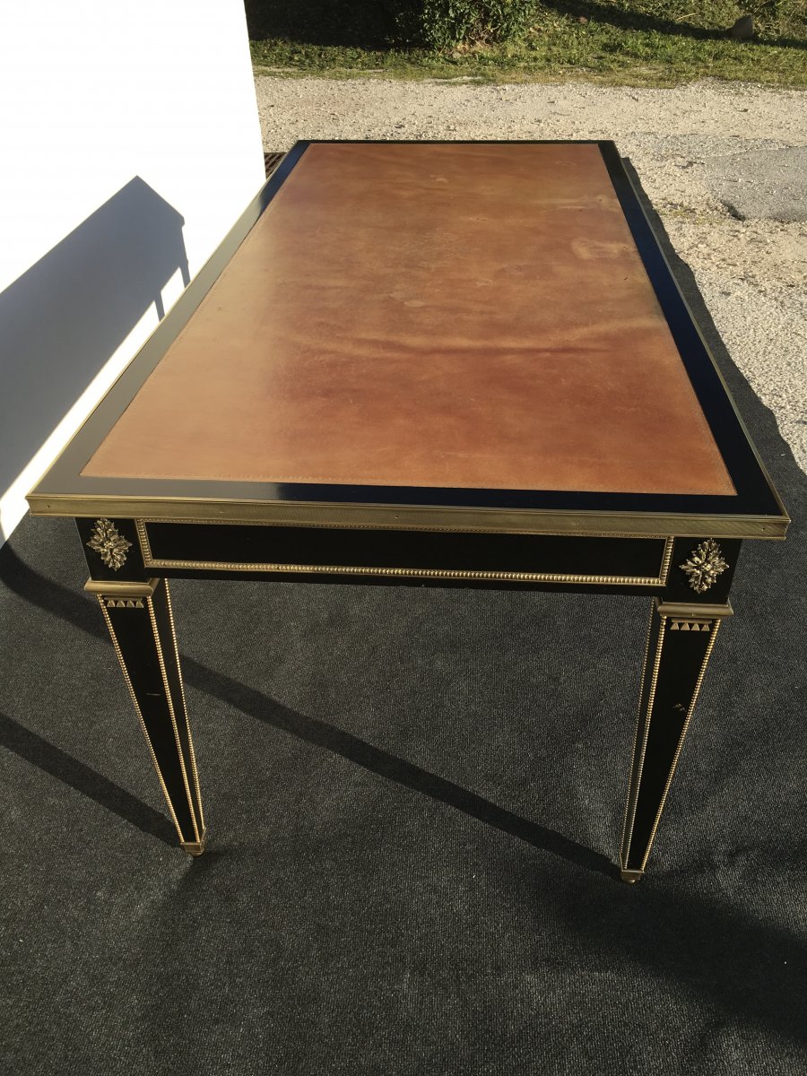Bureau Style Louis XVI Laqué Noir Modèle Maison Jansen -photo-4