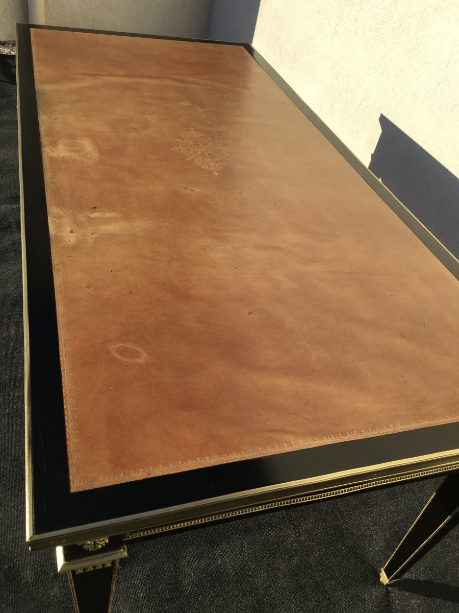 Bureau Style Louis XVI Laqué Noir Modèle Maison Jansen -photo-5