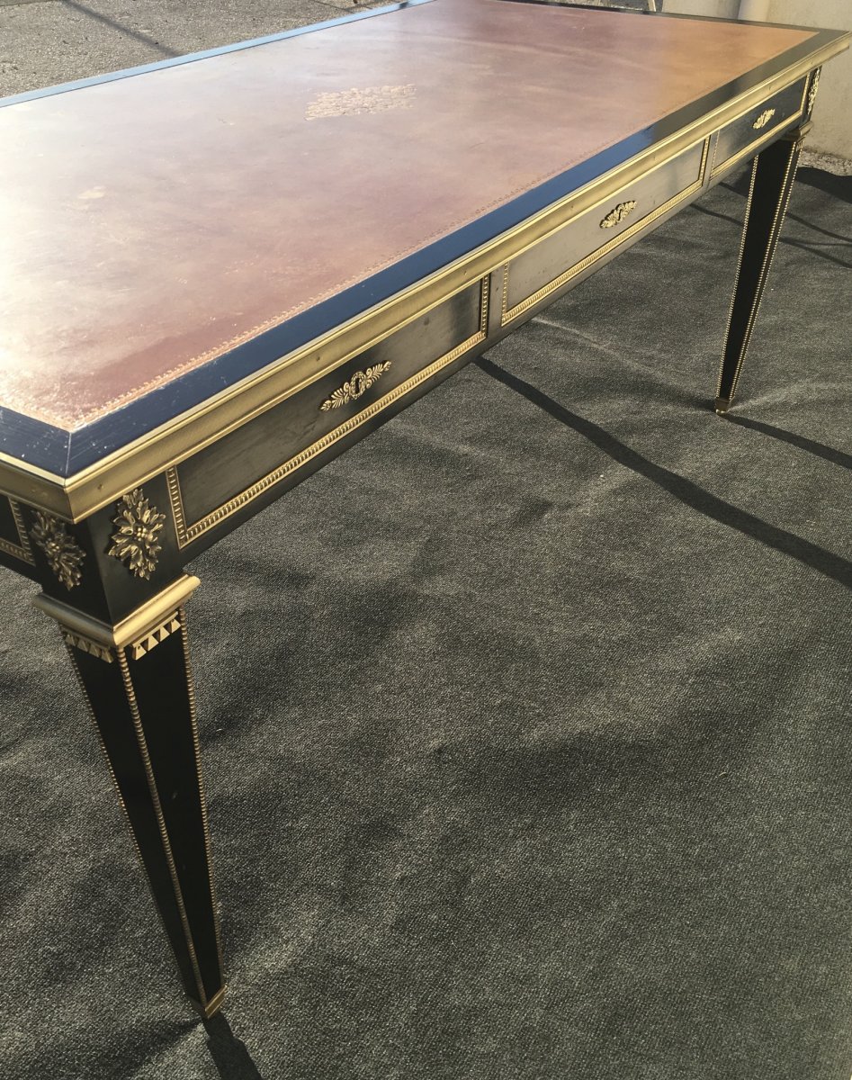 Bureau Style Louis XVI Laqué Noir Modèle Maison Jansen -photo-8