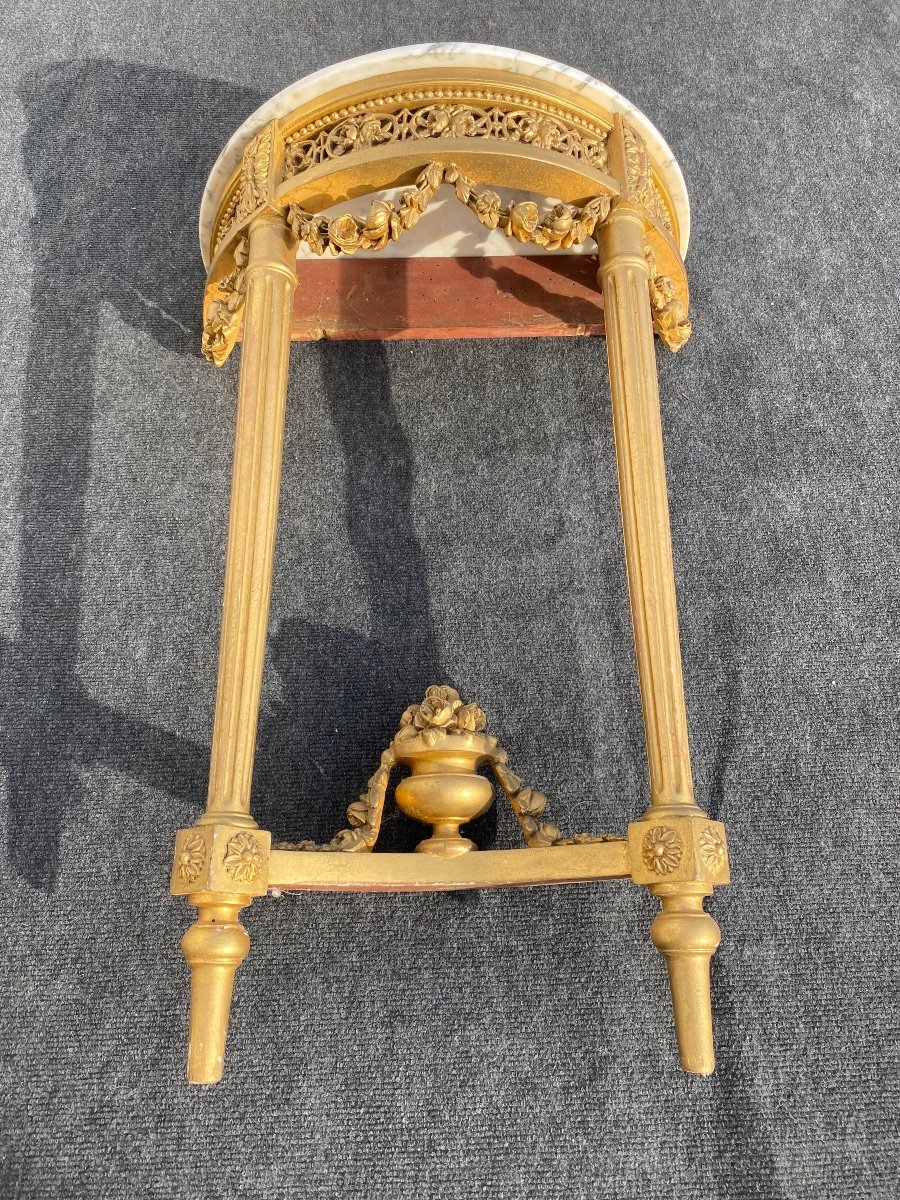 Petite Console Louis XVI En Bois Doré -photo-2