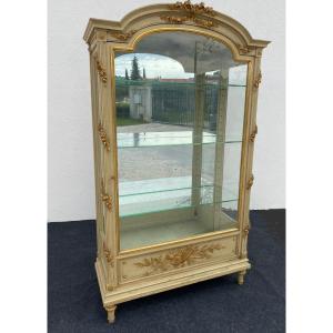 Louis XVI Showcase In Lacquered And Gilded Wood