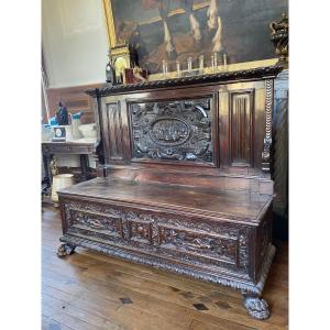 Chest "cassone" In Walnut - Italy Eighteenth