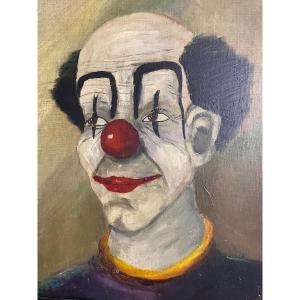 Le Clown, Huile Signée 