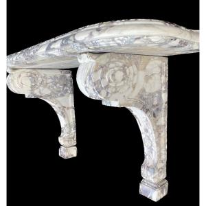 Large Louis XIV Console In Violet Breche Marble
