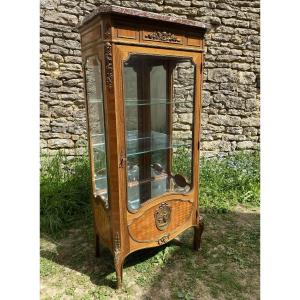Louis XV / Louis XVI Transition Marquetry Display Case 