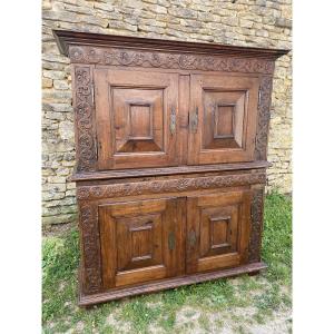 Buffet coffre Louis XIV en chêne massif 