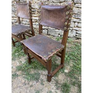 Pair Of Spanish “frailero” Chairs In Walnut 