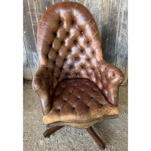 Tufted Leather Office Chair