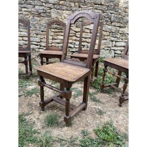 7 chaises Lorraine en chêne 