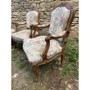 Set Of 4 Louis XV-style Armchairs