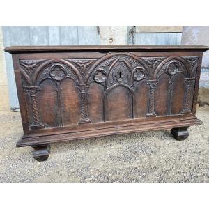 17th-century Gothic Chest Made Of Walnut