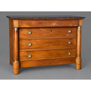 Commode Empire en noyer massif