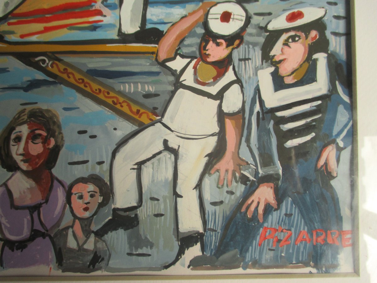 Pizzare .....   Jean Vilar  .... .avignon   Watercolor -photo-4