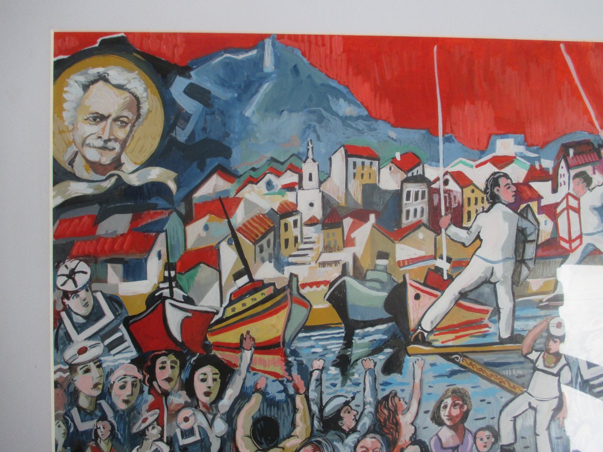 PIZZARE .....   BRASSENS .... SETE     aquarelle -photo-2