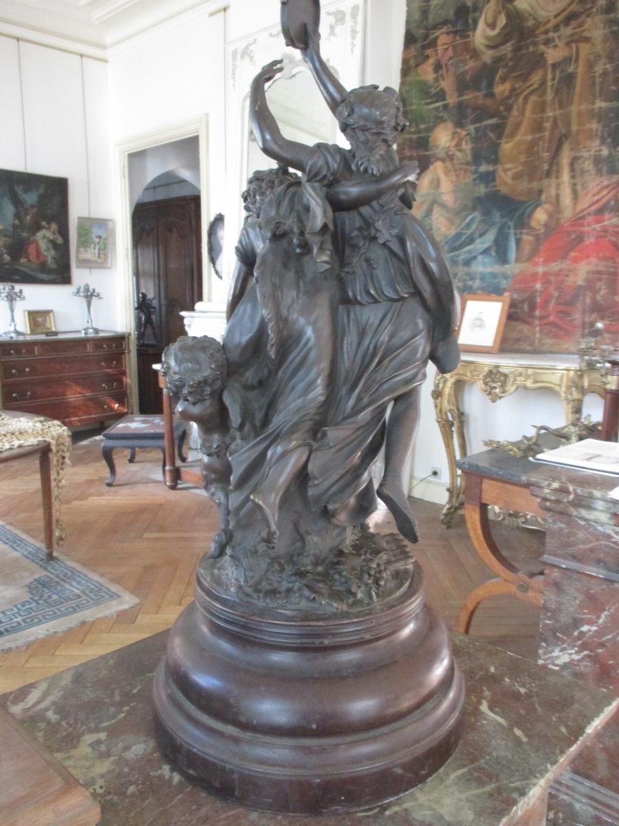 Clodion - Bronze "the Bacchanals"-photo-2