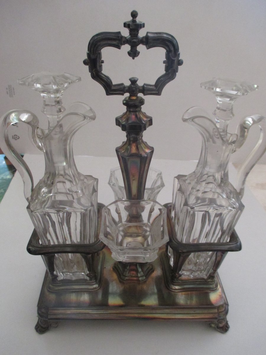 Oil Cruet In Silver XIX °-photo-2