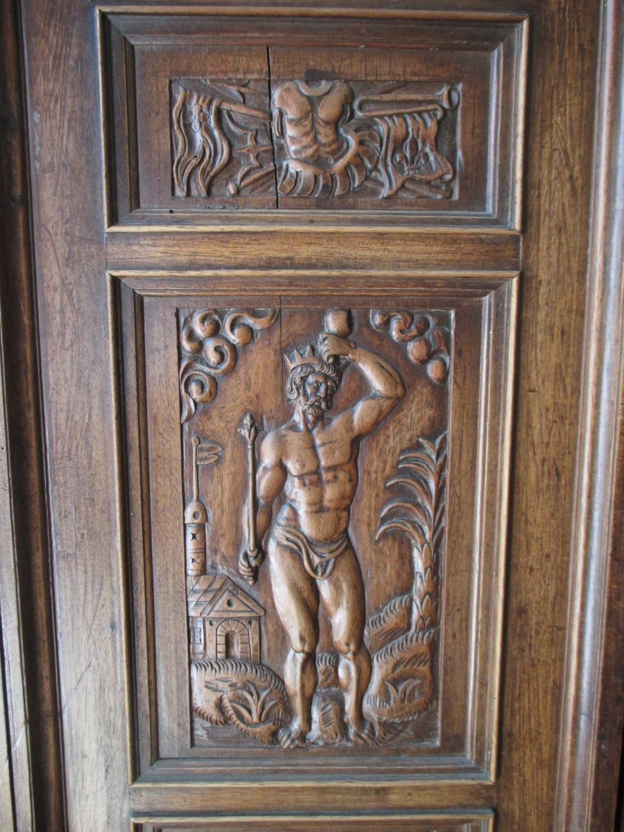 Four Doors Sideboard Ecole Du Val De Loire End Sixteenth-early Seventeenth-photo-4