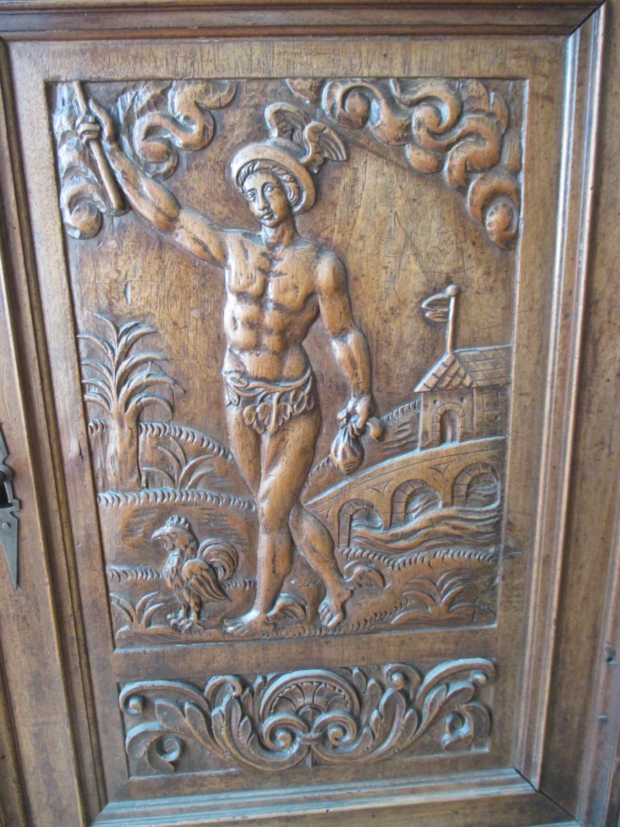 Four Doors Sideboard Ecole Du Val De Loire End Sixteenth-early Seventeenth-photo-5