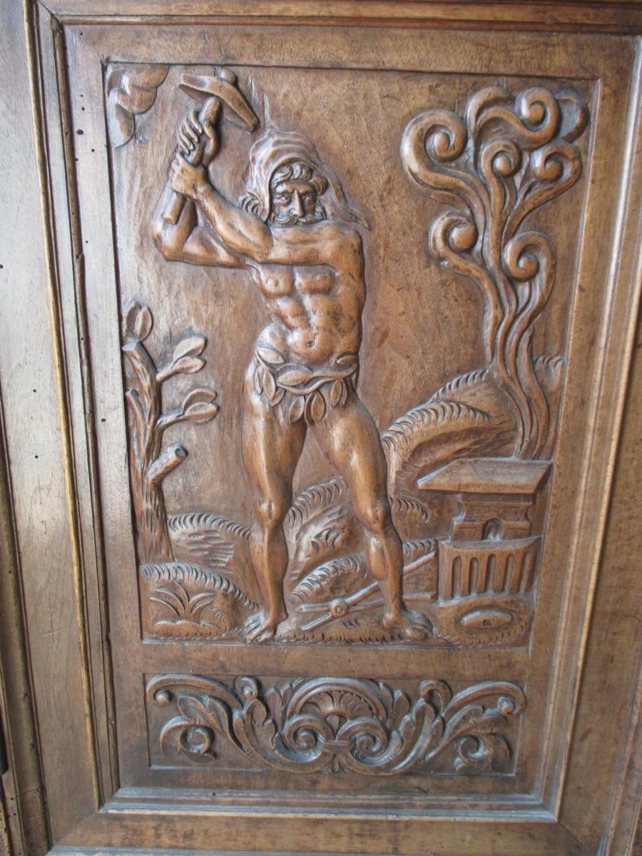 Four Doors Sideboard Ecole Du Val De Loire End Sixteenth-early Seventeenth-photo-6