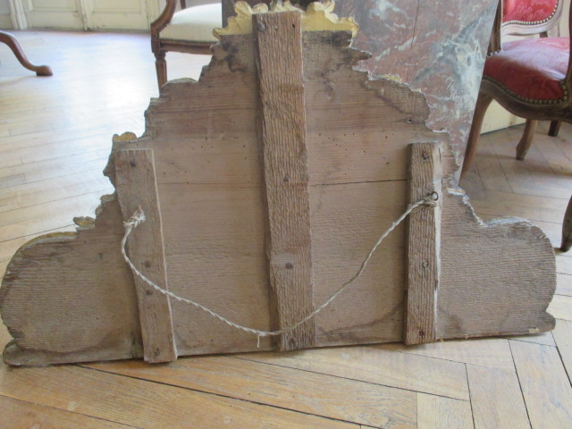 Fronton De Glace XVIII° En bois  doré-photo-2