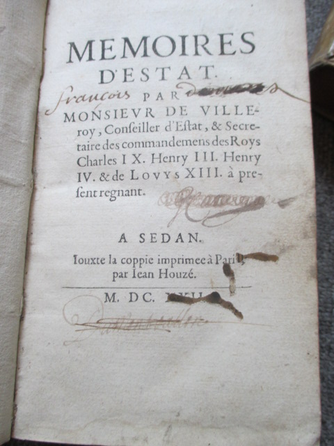  " Memoires d'Estat " Par Monsieur De Villeroy  1621-1626-photo-3