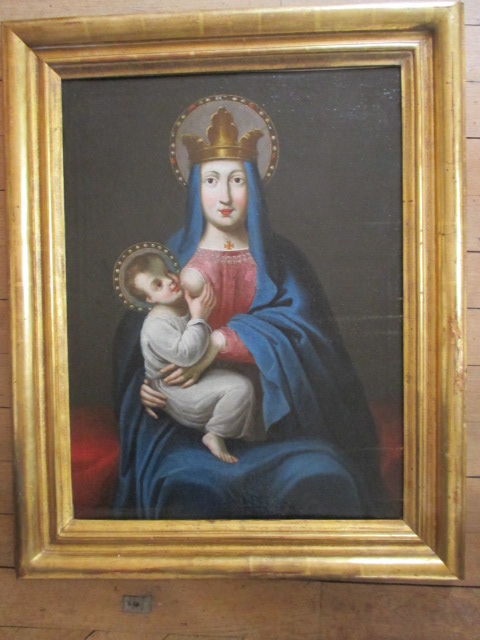  " Vierge A l'Enfant " Hst XVII°  