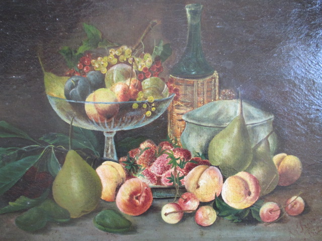 Nature morte  " Fruits..."   HST   signé  A. PRIVAT  1912-photo-2