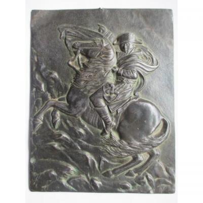 Bonaparte franchissant le Grand Saint-bernard  plaque en bronze