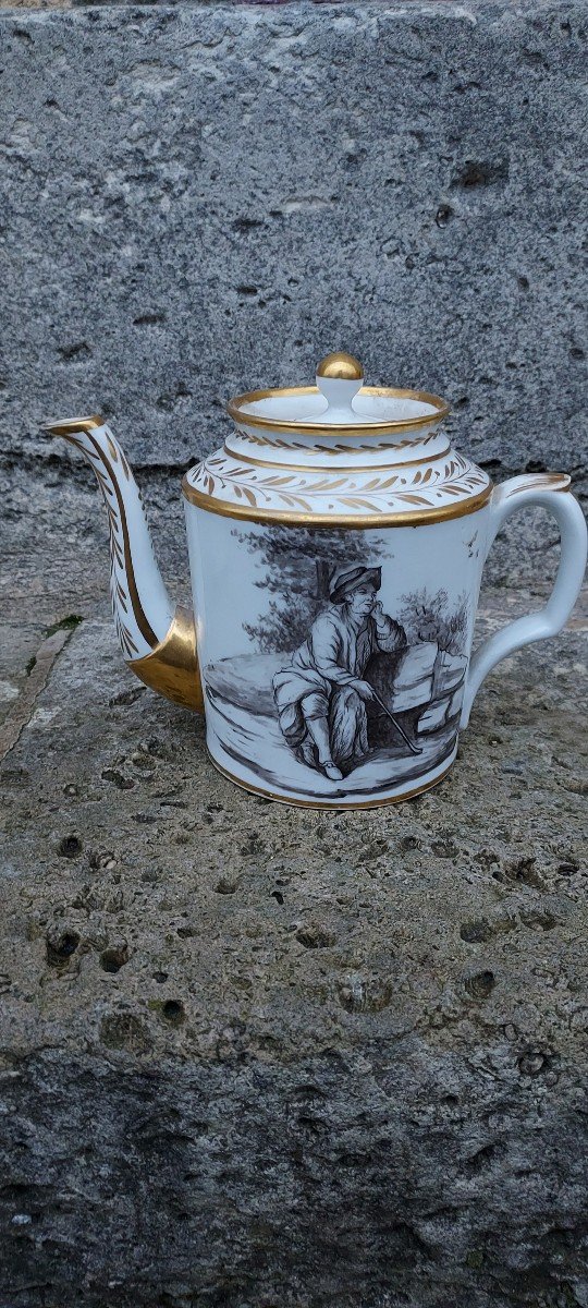 Superb Jug Decorated With Characters Riding A Donkey And A Shepherd. 18th Century Ep Directory-photo-3