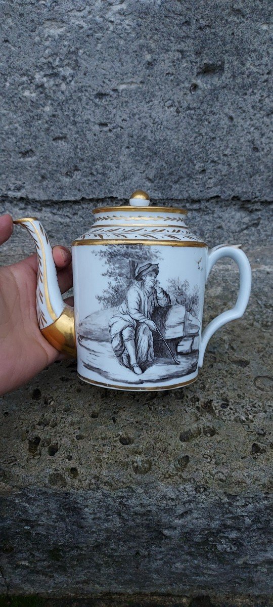 Superb Jug Decorated With Characters Riding A Donkey And A Shepherd. 18th Century Ep Directory-photo-4