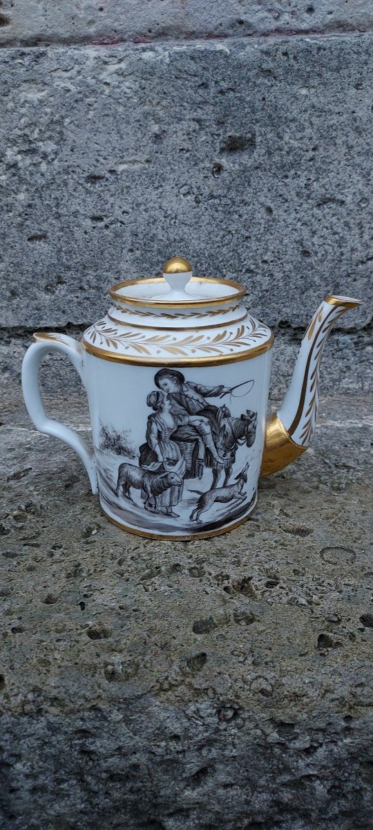 Superb Jug Decorated With Characters Riding A Donkey And A Shepherd. 18th Century Ep Directory
