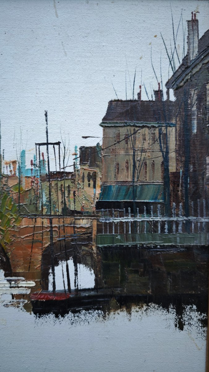 Beautiful Painting, View Of Notre Dame De Paris From The île De La Cité. 70'-photo-2