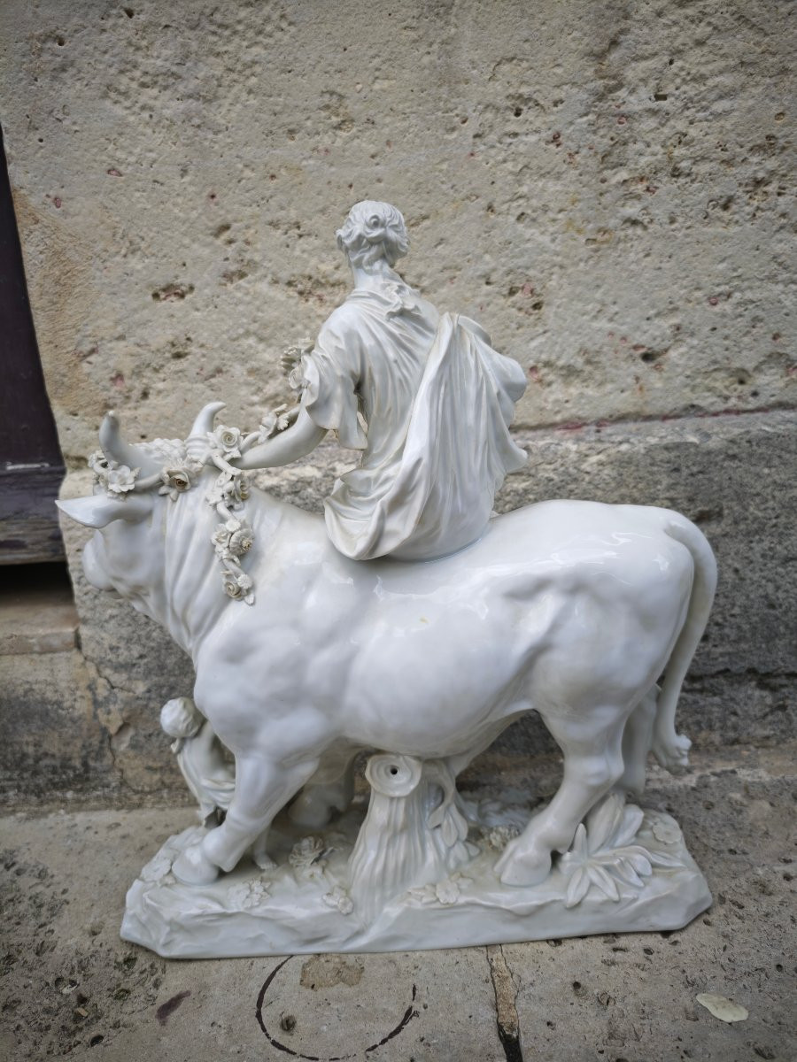 The Abduction Of Europe, 19th Century Porcelain Biscuit.-photo-4