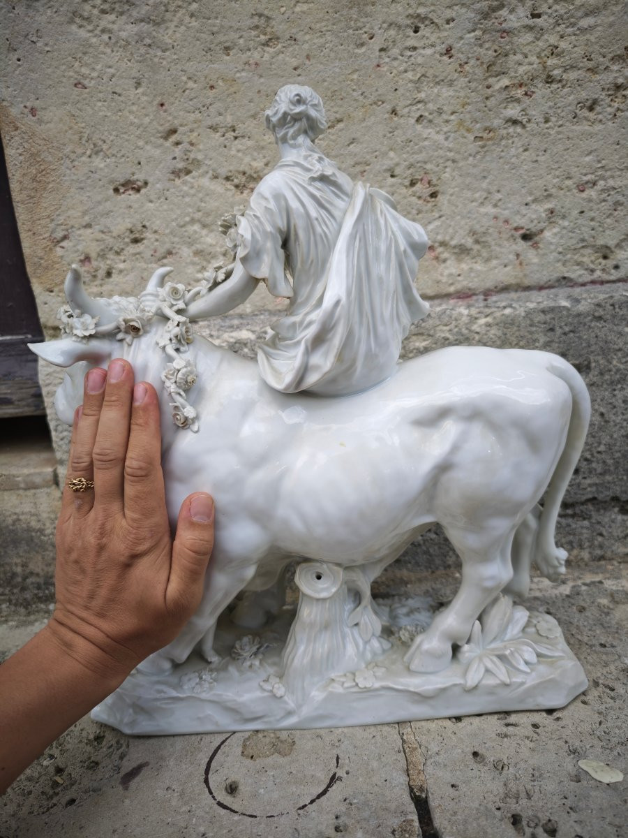 The Abduction Of Europe, 19th Century Porcelain Biscuit.-photo-3