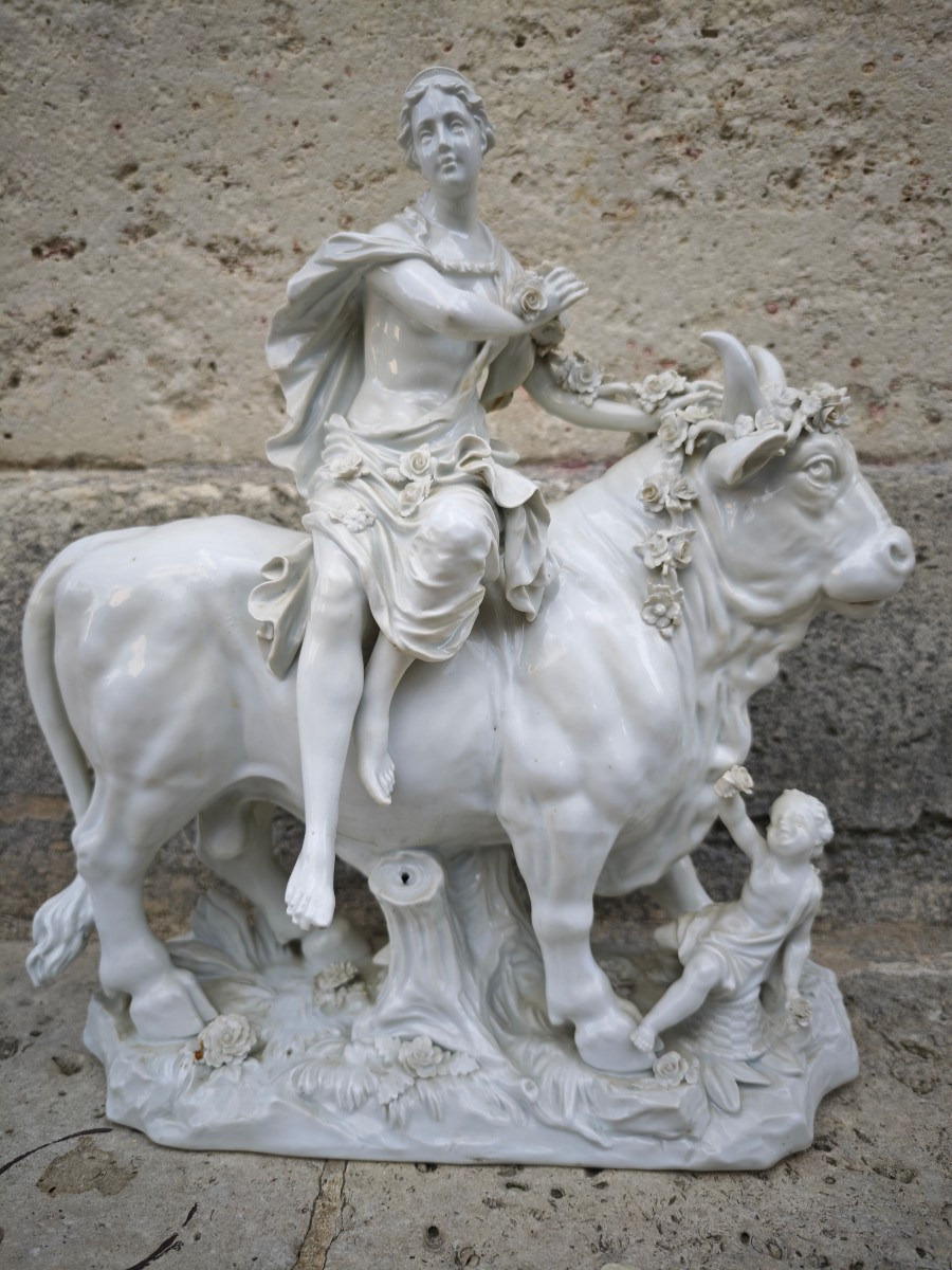 The Abduction Of Europe, 19th Century Porcelain Biscuit.