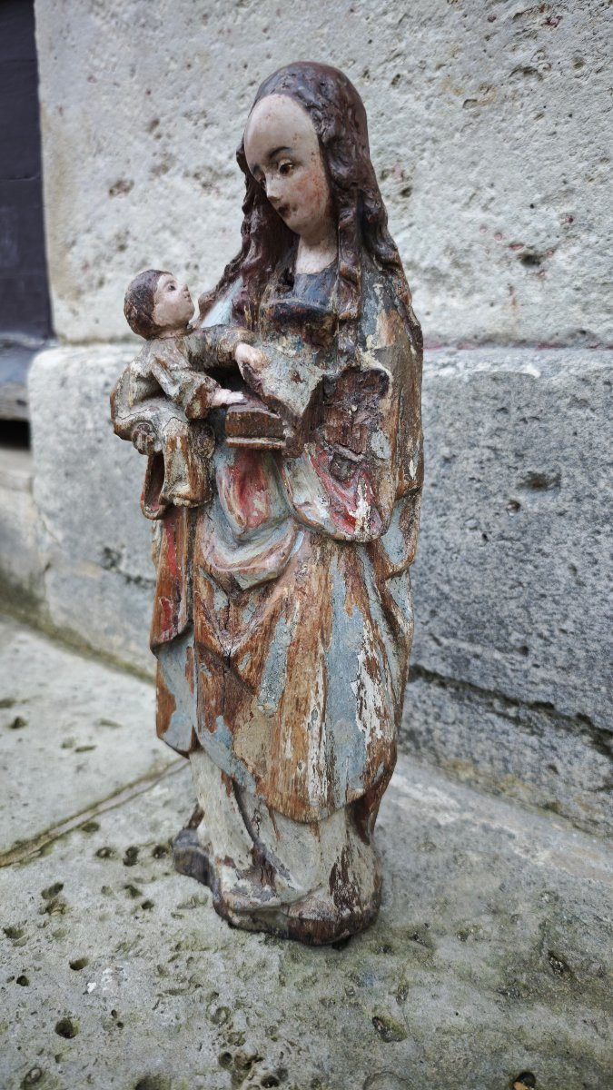 Rare tres grande Vierge poupée de Maline vers 1500-photo-2