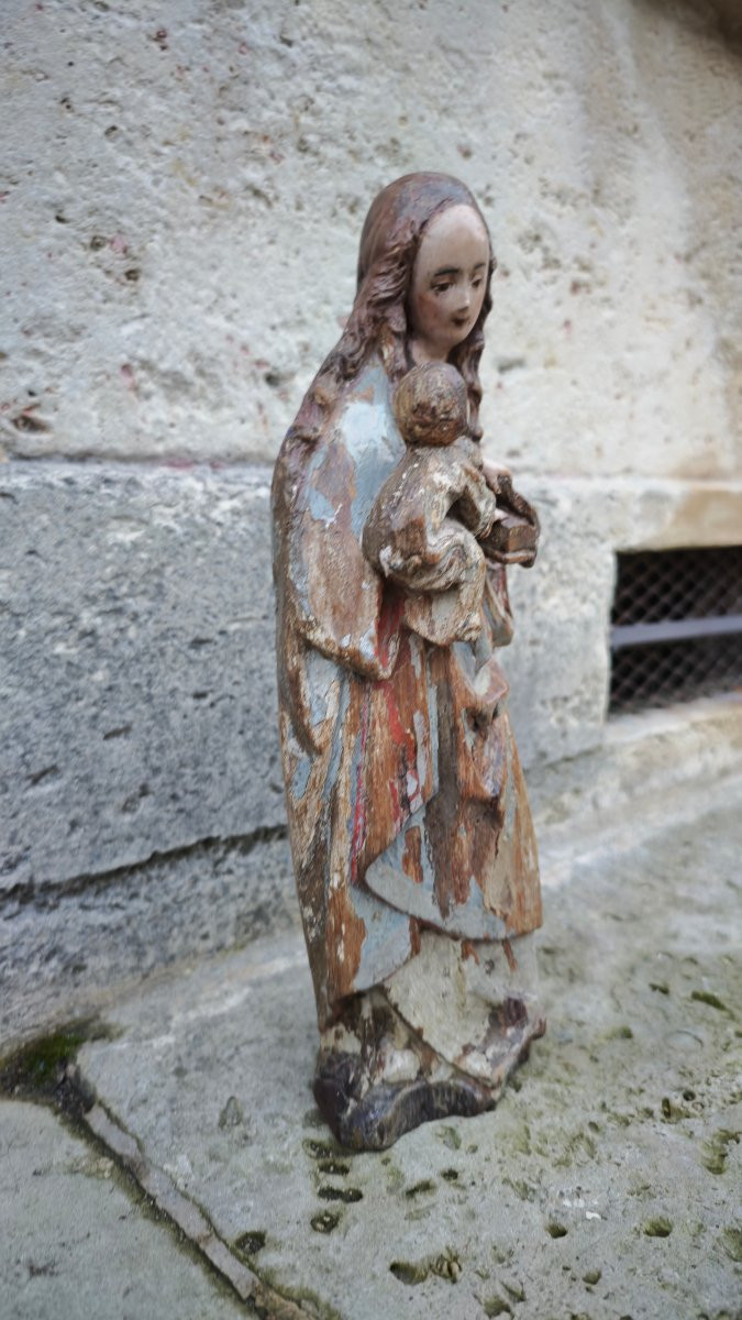 Rare tres grande Vierge poupée de Maline vers 1500-photo-3