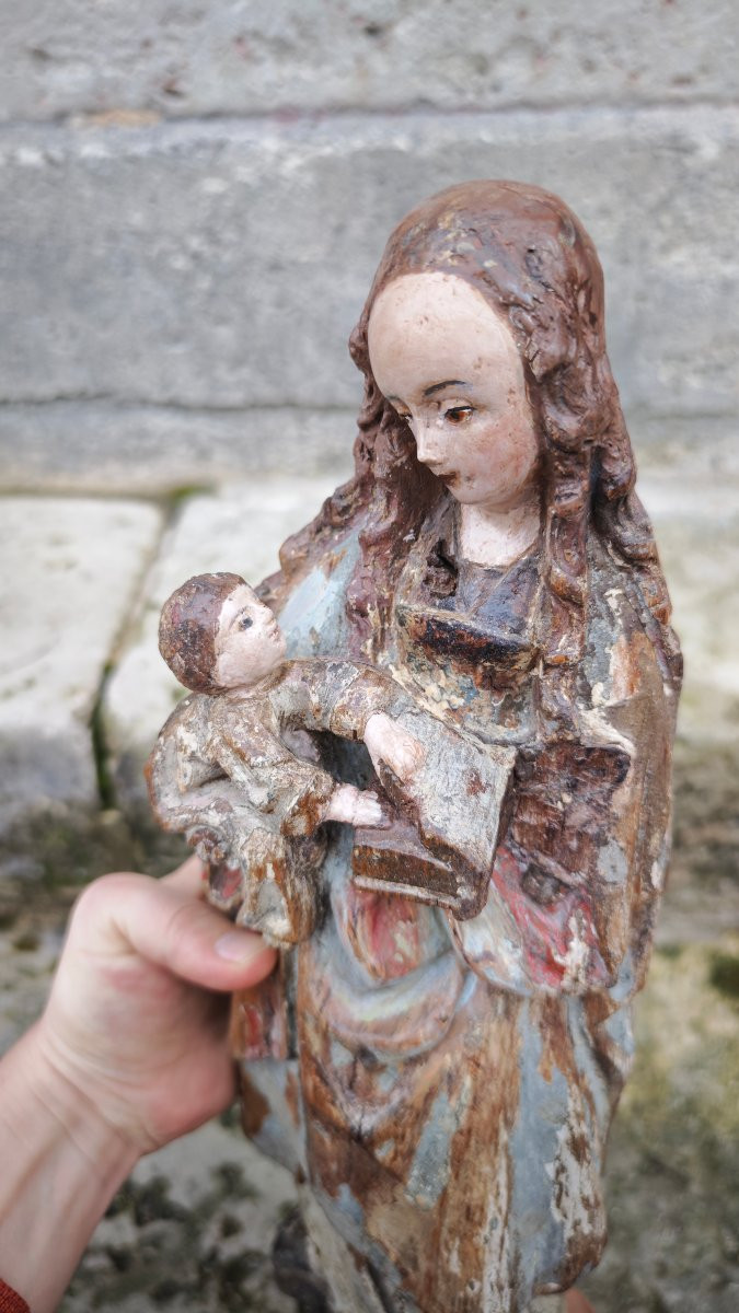 Rare tres grande Vierge poupée de Maline vers 1500-photo-3