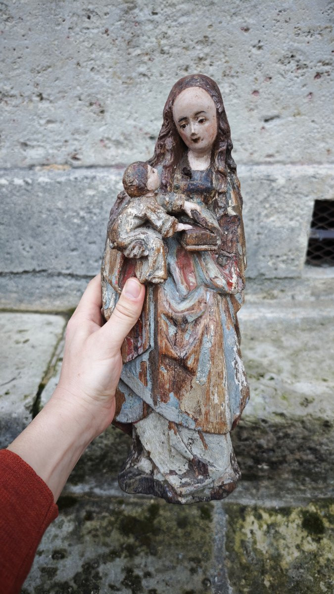 Rare tres grande Vierge poupée de Maline vers 1500-photo-4