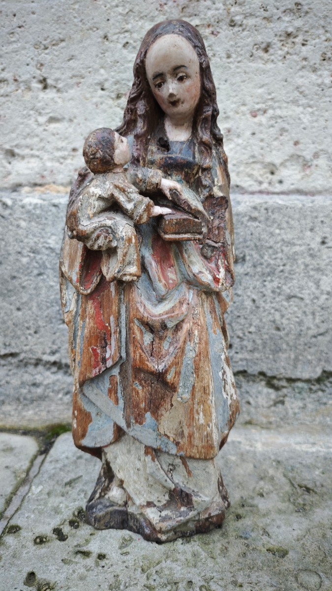 Rare tres grande Vierge poupée de Maline vers 1500