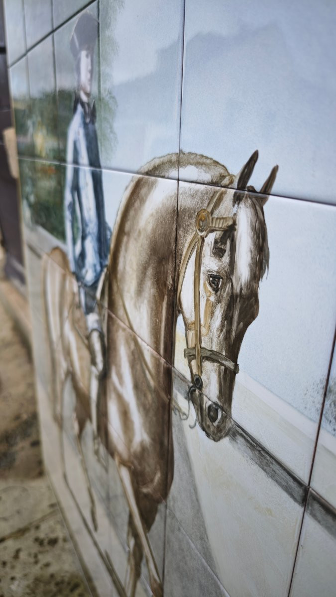 Large Tiled Fresco Depicting A Squire -photo-1